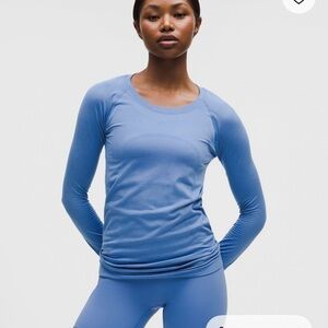Light Blue Long-Sleeve Performance Top - Women